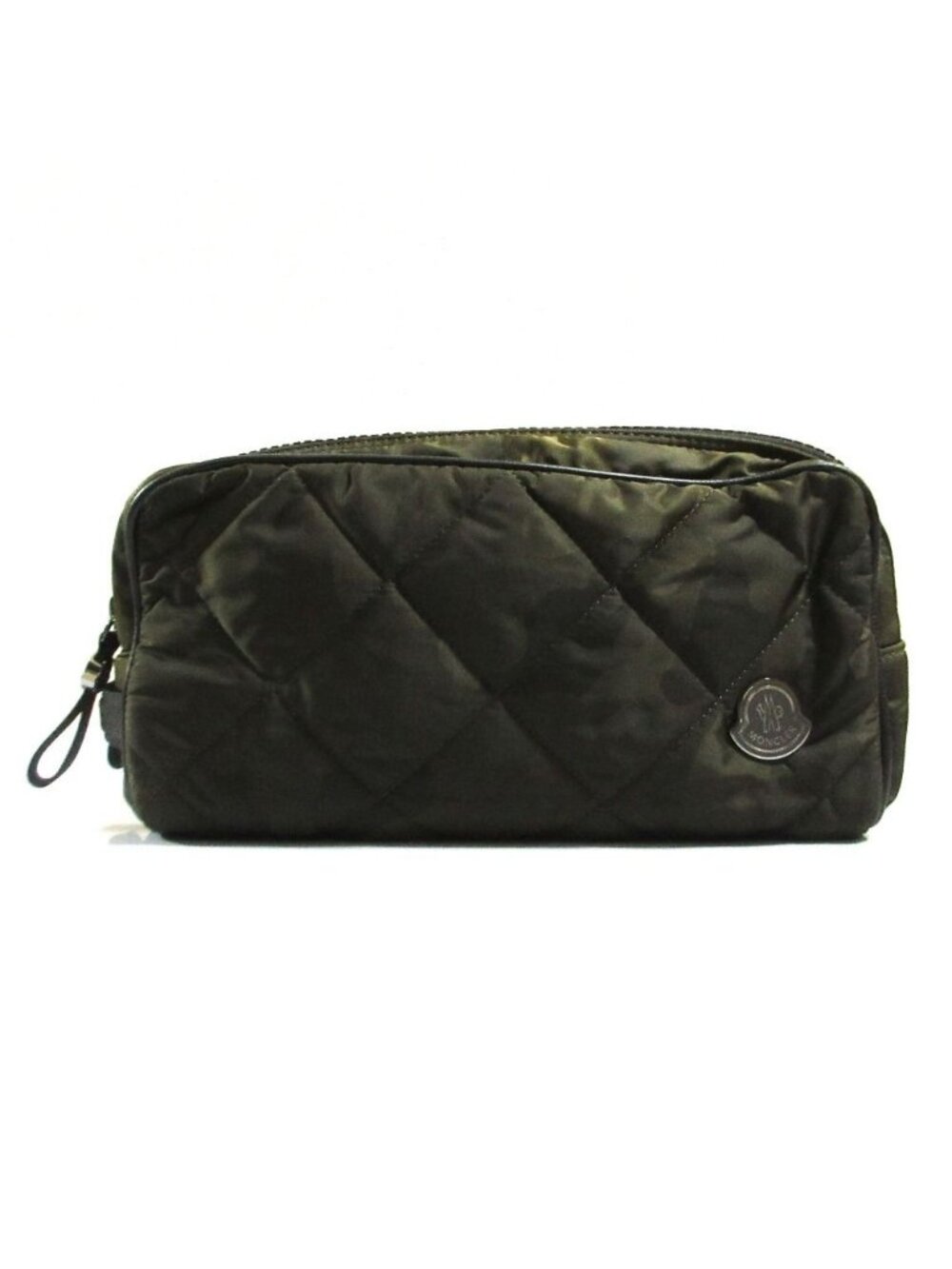 Moncler Beauty Case Camouflage Jacquard Quilted Pouch Dark Camo